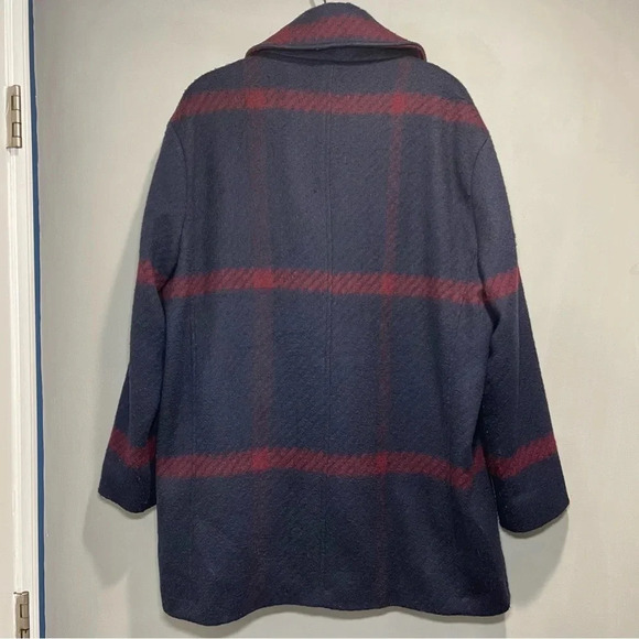 Tommy Hilfiger Plaid Double Breasted Coat Women size Large - Picture 11 of 15
